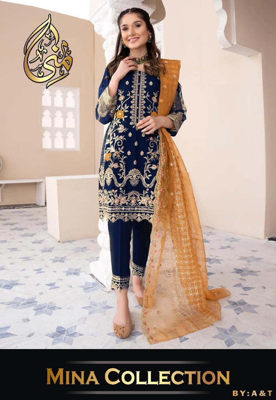 3 Pcs Women's Stitched Embroidered Suit