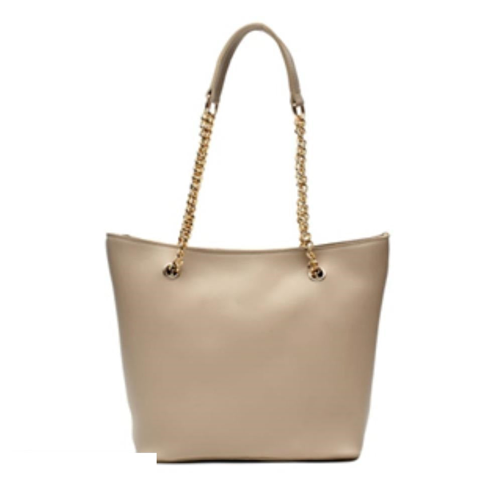 Women's PU Leather Plain Tote Handbag
