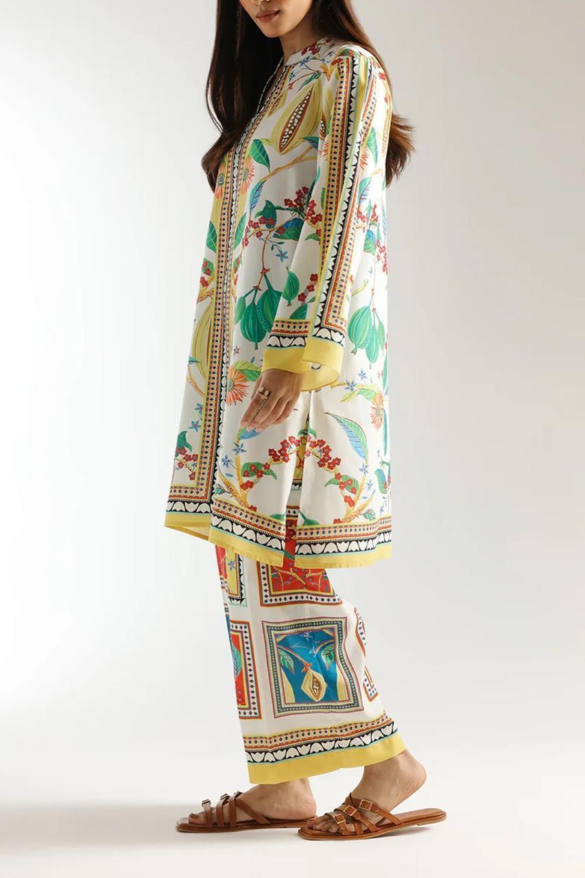 Stylish Women's Stitched Printed Shirt And Trouser Set - 2 Pcs