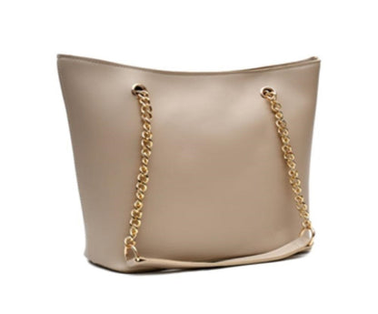 Women's PU Leather Plain Tote Handbag