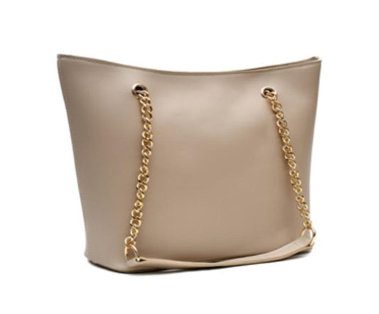 Women's PU Leather Plain Tote Handbag