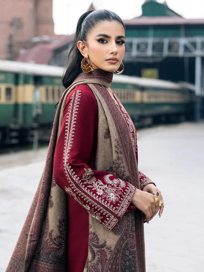 3 Pcs Women's Unstitched Embroidered Suit