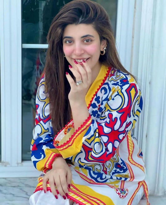 2 Pcs -Stylish Women's Stitched Printed Khaddar Shirt and Trouser Set