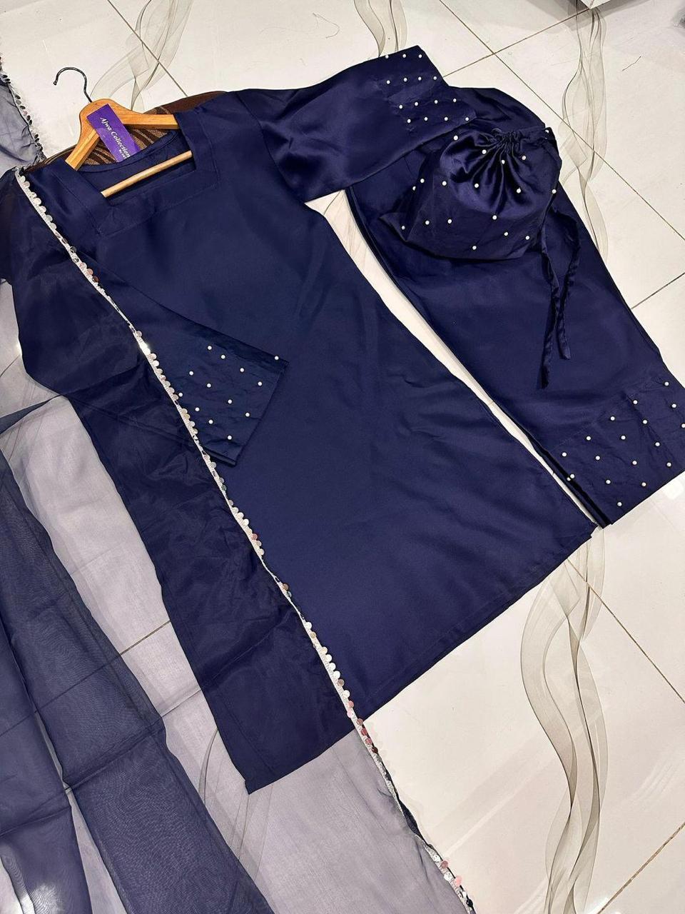 3 Pcs Women's Stitched Patch Work Suit