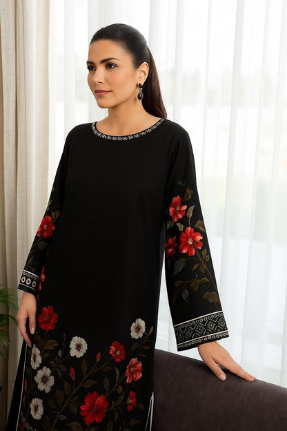 3 Pcs Women's Stitched Printed Suit