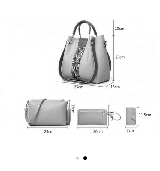 BagX -Women's Pu Leather 4Pcs Women Faux Leather Handbags