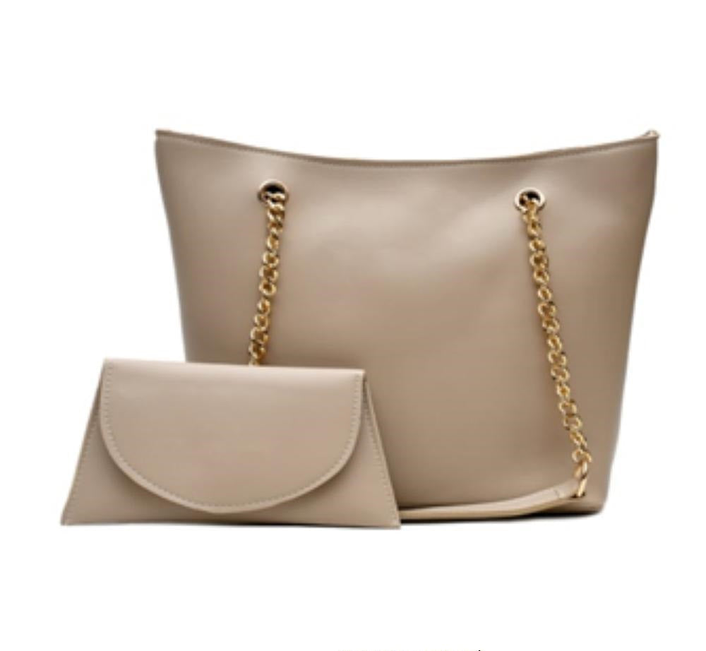 Women's PU Leather Plain Tote Handbag