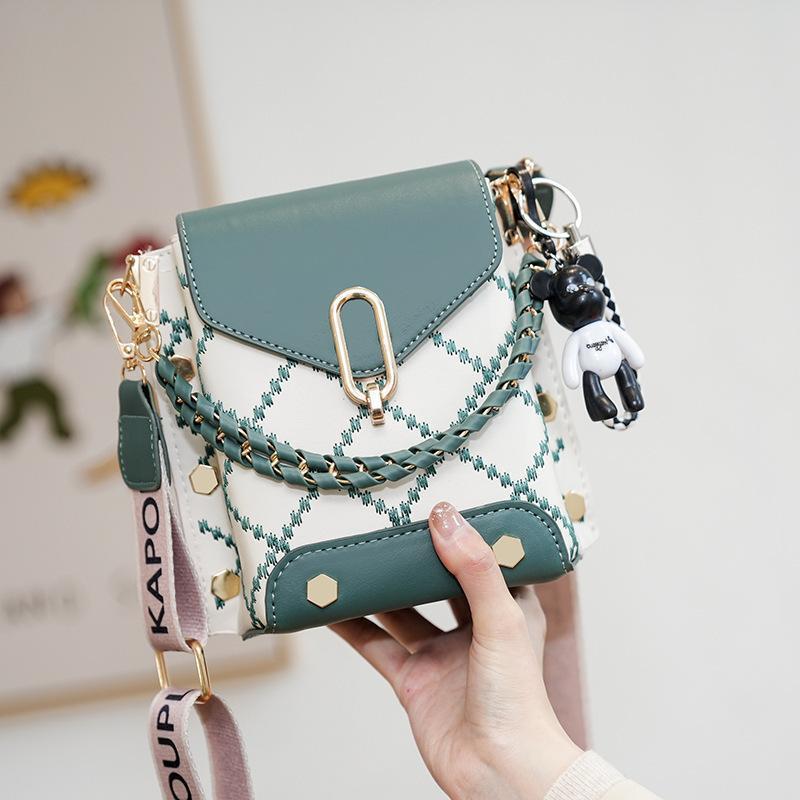 2024 new high-grade simple elegant Korean style fashionable niche mobile phone bag women's shoulder crossbody versatile Large Capacity