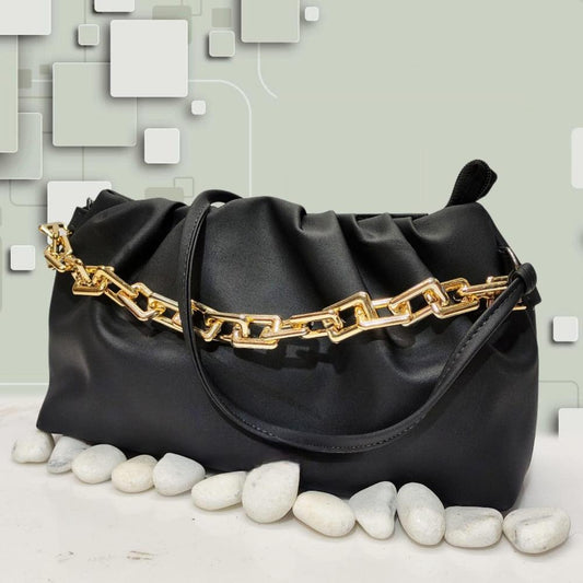 Women's PU Leather Plain Hand Bag