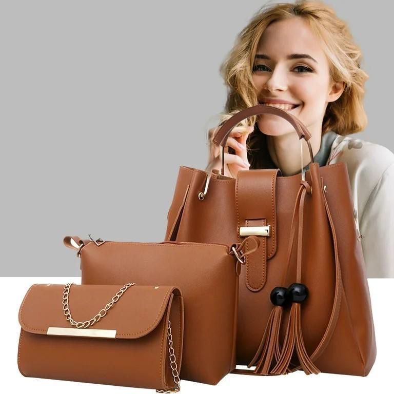 Women's PU Leather Plain Hand Bag